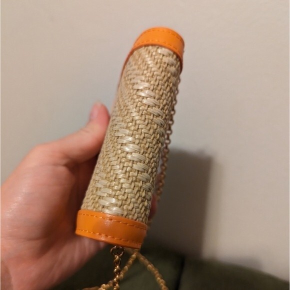 Charles & Keith Orange and Beige Woven Wallet - Picture 4 of 10